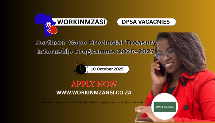 Northern Cape Provincial Treasury Internship Programme 2025–2027