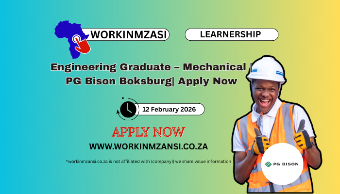 Engineering Graduate – Mechanical | PG Bison Boksburg| Apply Now