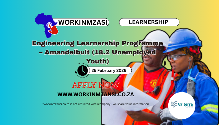 Apply Now For Engineering Learnership Programme – Amandelbult (18.2 Unemployed Youth)
