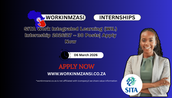 SITA Work Integrated Learning (WIL) Internship 2026/27 – 30 Posts| Apply Now