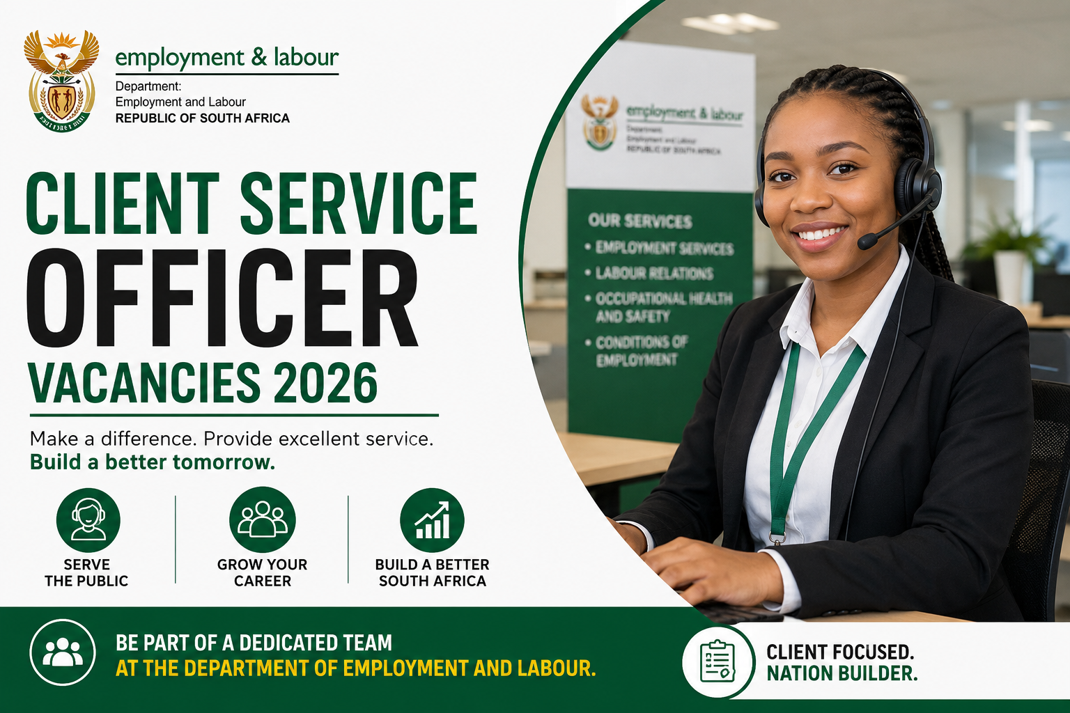 Department of Employment and Labour Client Service Officer Vacancies 2026