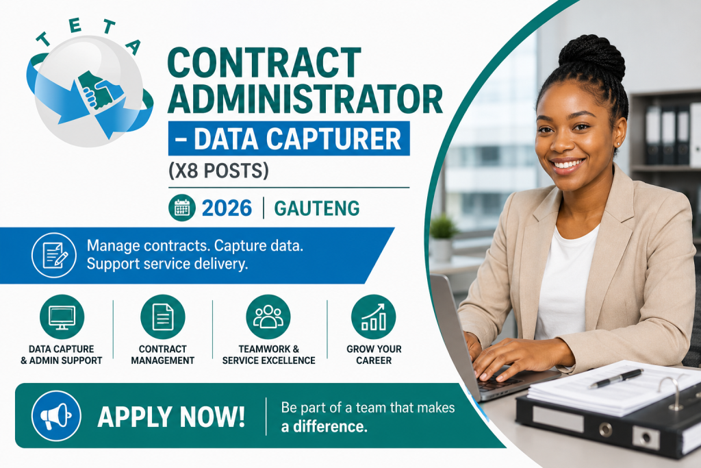 Contract Administrator – Data Capturer (X8 Posts) 2026 – Gauteng| Apply Now