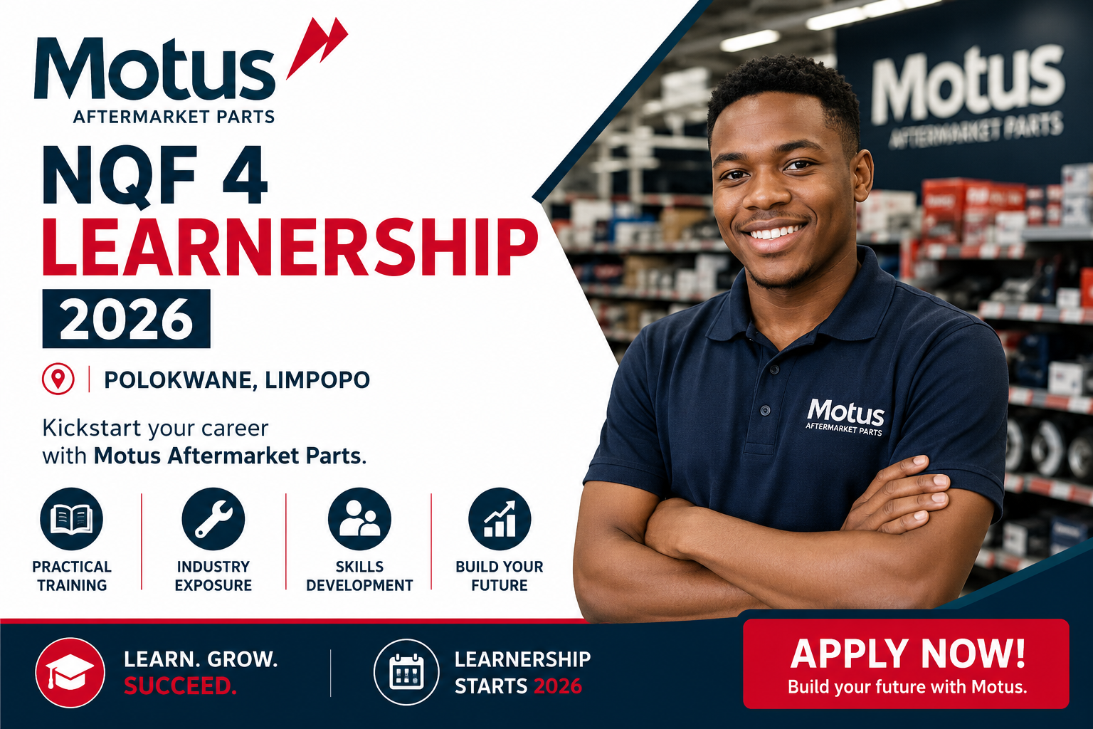 Motus NQF 4 Learnership 2026 – Polokwane, Limpopo| Apply Now