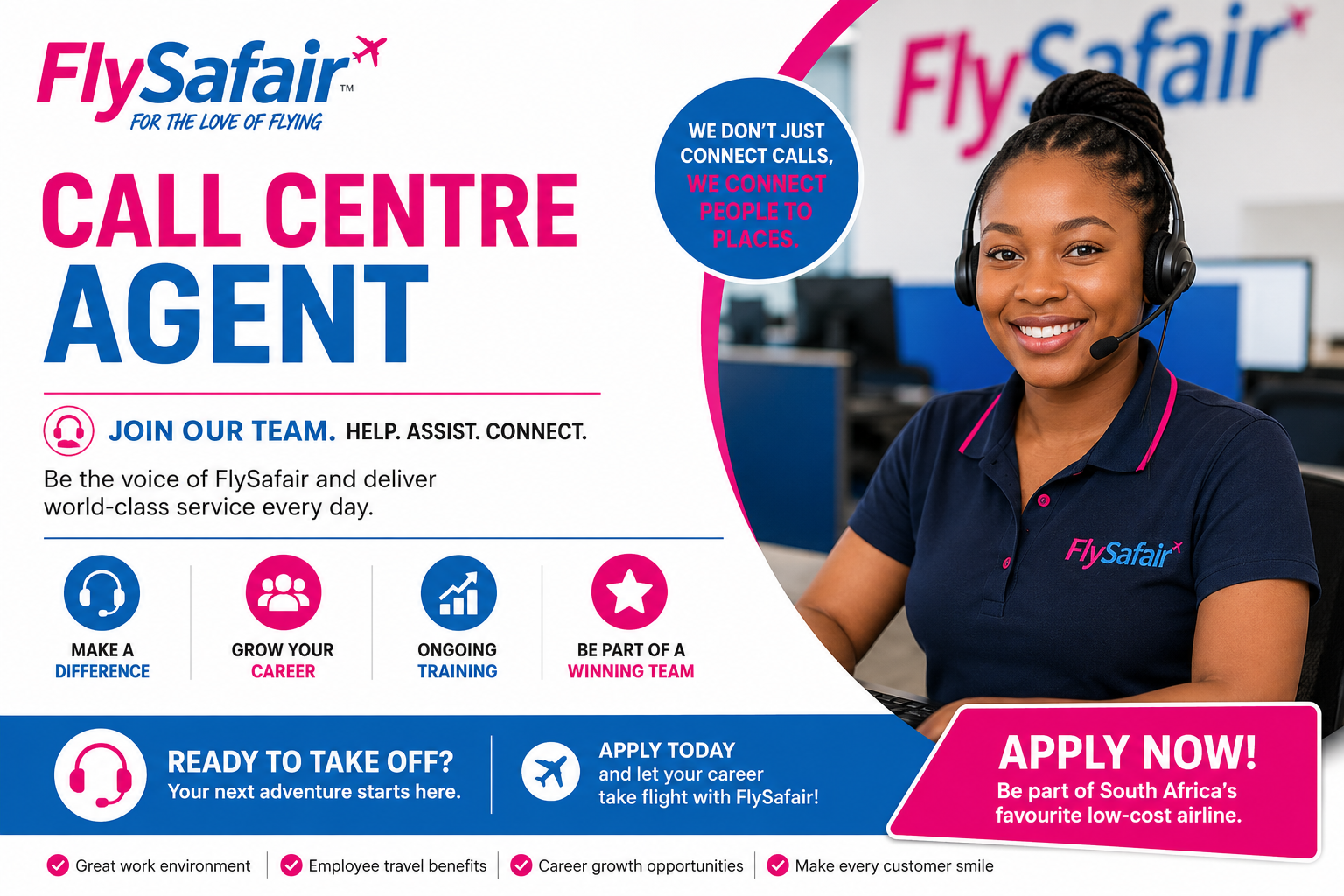 FlySafair Call Centre Agent (X6 Posts) – Johannesburg | Apply Before 12 June 2026